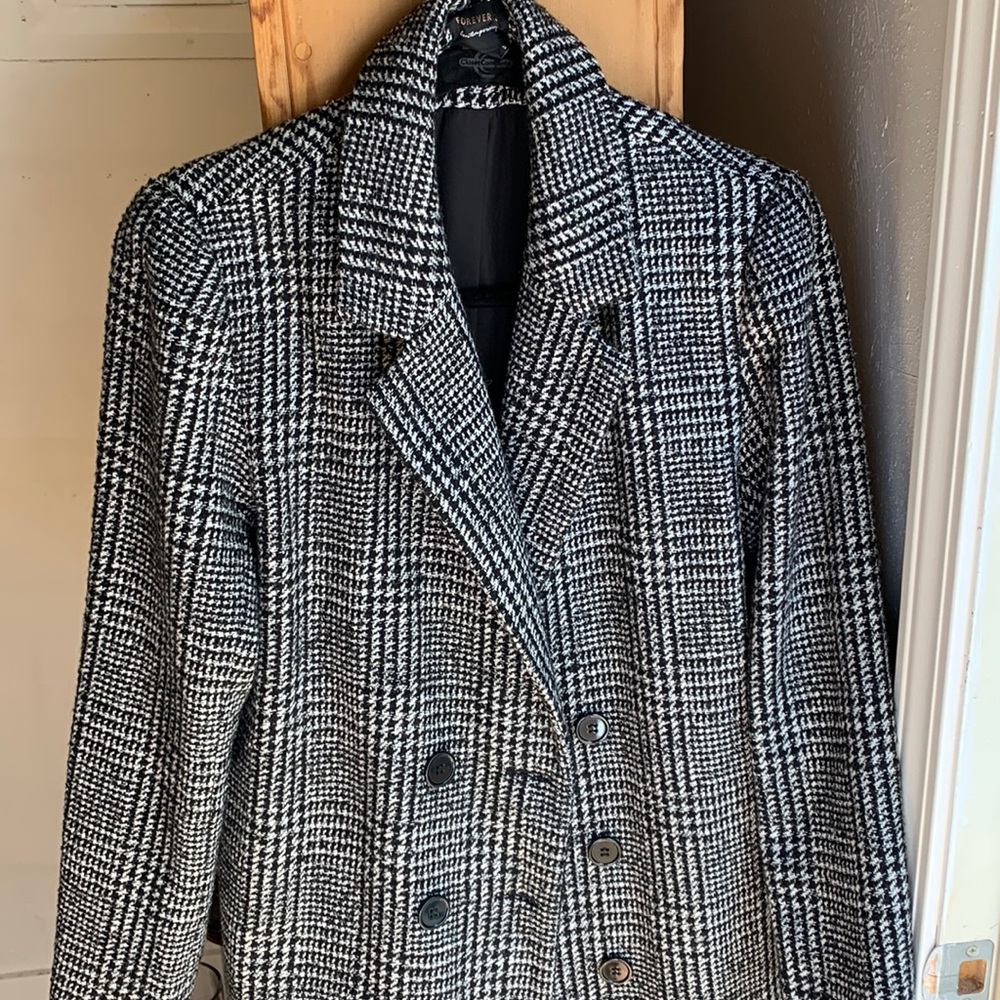 Wool Houndstooth Trench Coat
